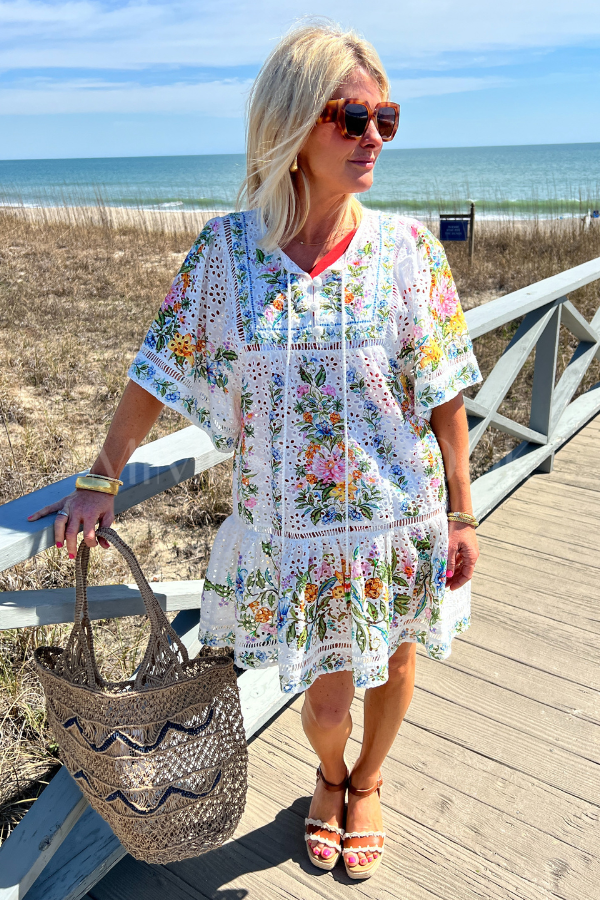 Sweet Bloom Bouquet Short Cover Up by Farm Rio