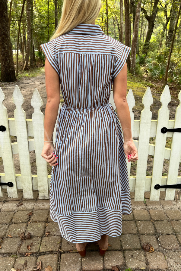 Sylvan dress, blue brown
