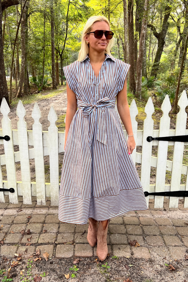 Sylvan dress, blue brown