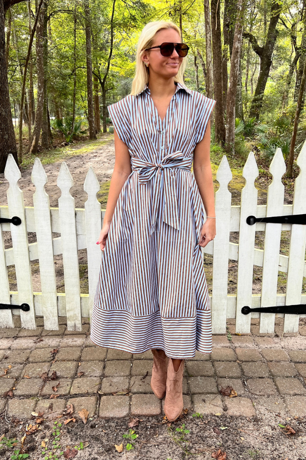 Sylvan dress, blue brown