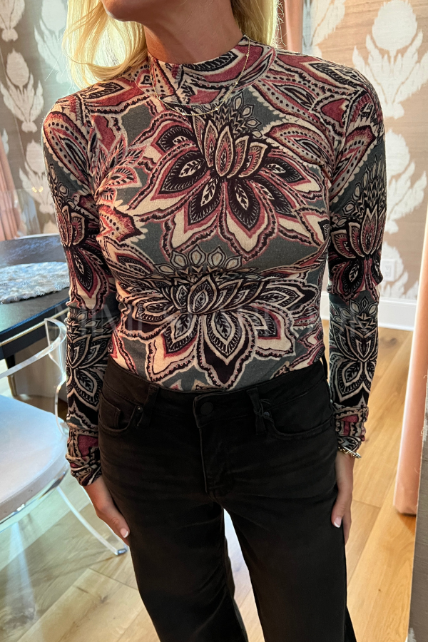 Tapestry Flower Knit Layer Top by Farm Rio