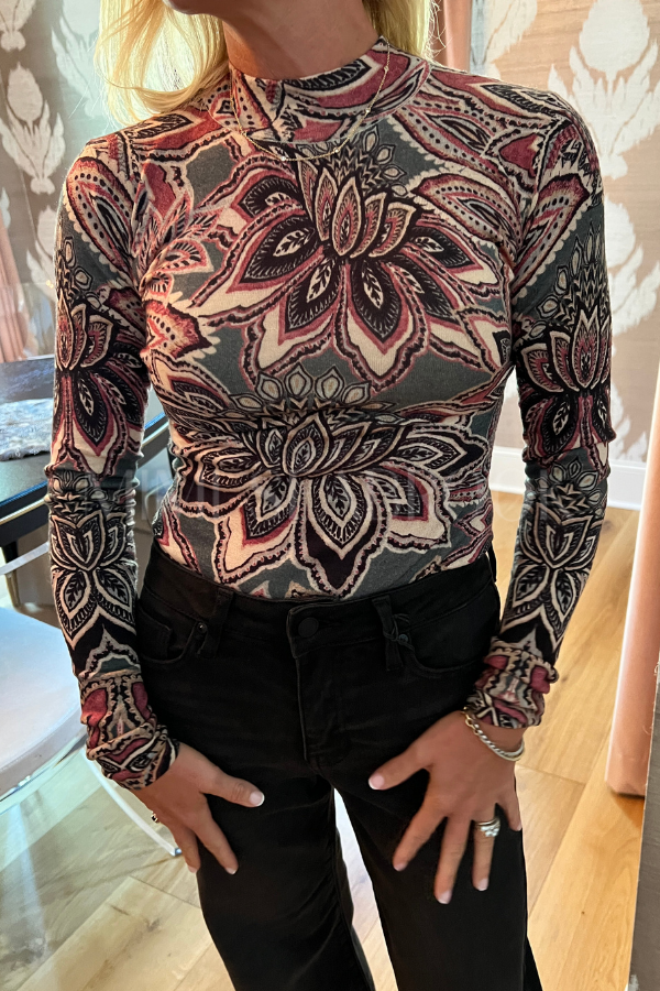 Tapestry Flower Knit Layer Top by Farm Rio