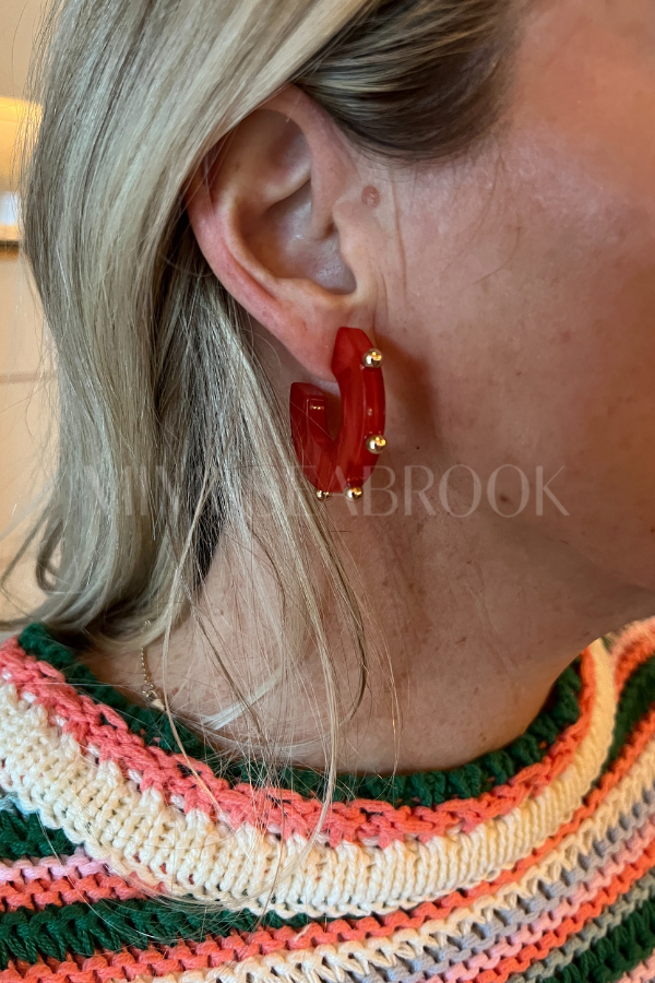 Tara Earrings, red