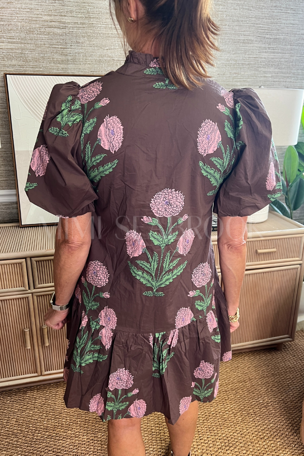 Thalia dress, brown