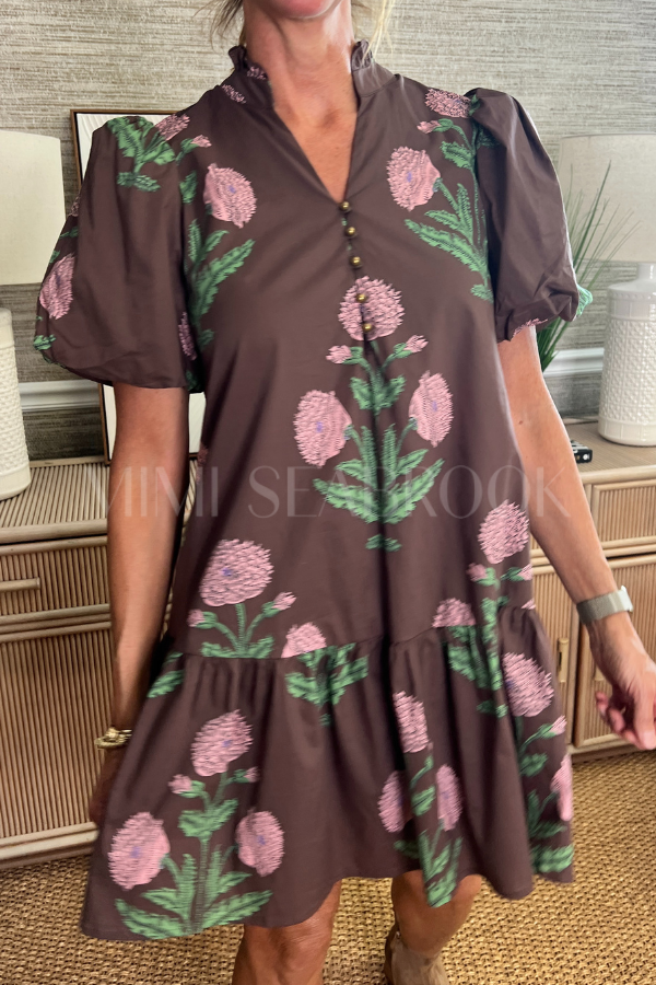 Thalia dress, brown