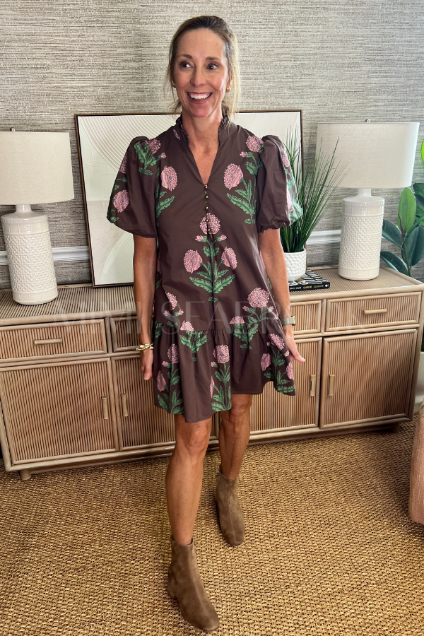 Thalia dress, brown