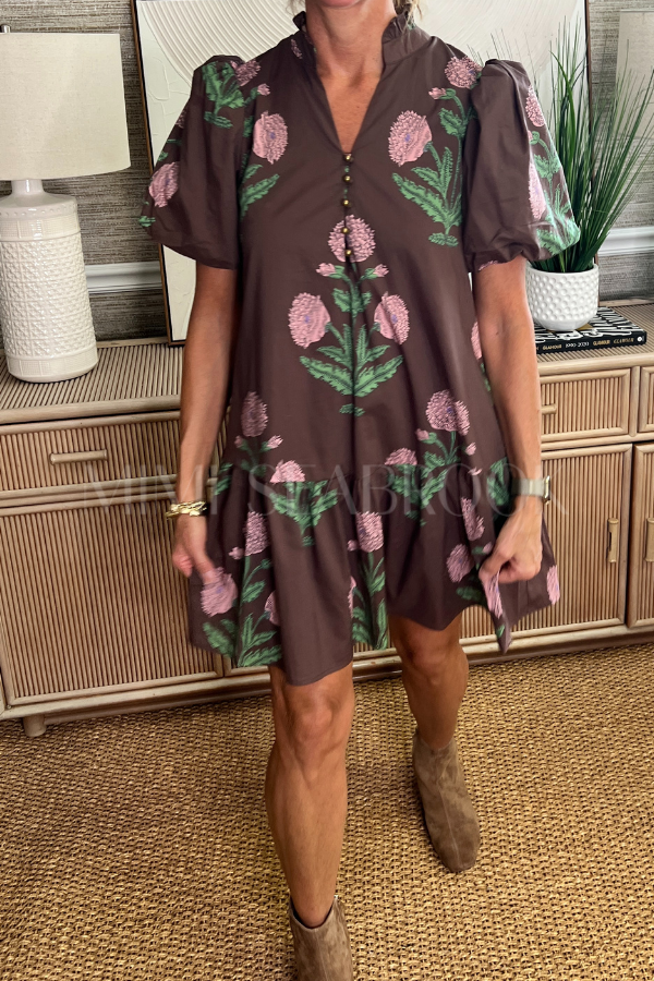 Thalia dress, brown