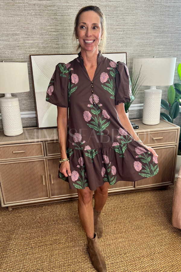 Thalia dress, brown
