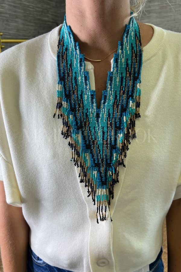 Thomas Necklace, Navy Multi