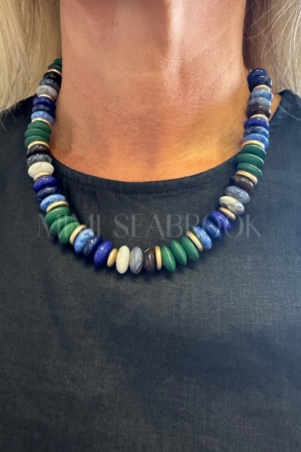 Tidal necklace, blue