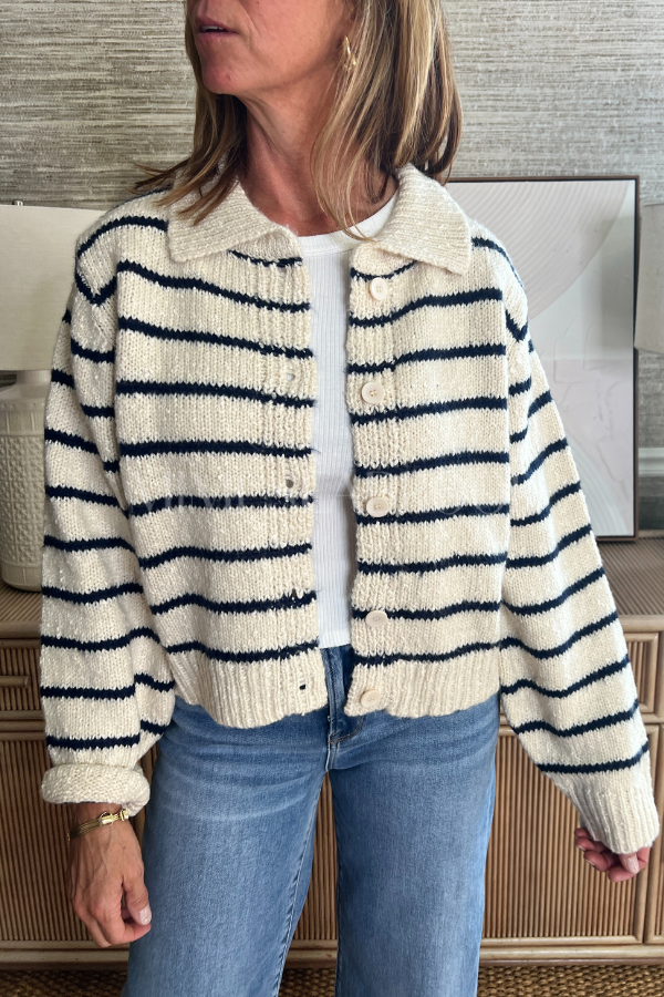 Tiller cardigan sweater, navy