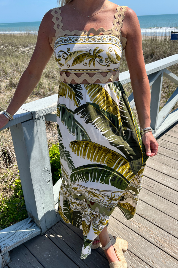 Trancoso Sand Sleeveless Maxi Dress by Farm Rio