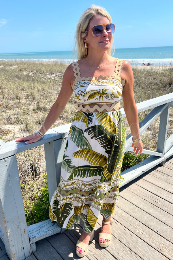Trancoso Sand Sleeveless Maxi Dress by Farm Rio