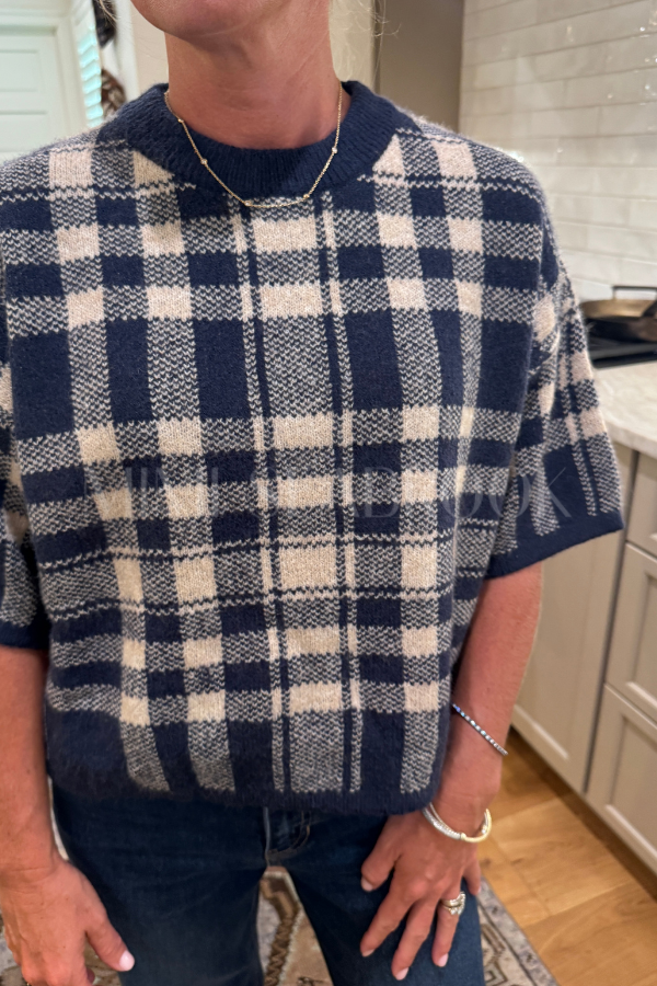 Tricia sweater top, navy