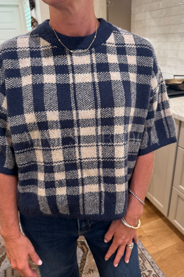 Tricia sweater top, navy