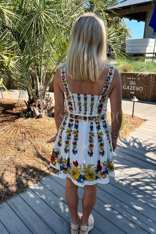 Tropi Off-White Mini Dress by Farm
