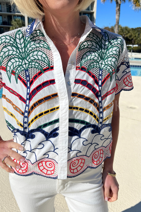 Tropical Graphic Richilieu Shirt by Farm Rio