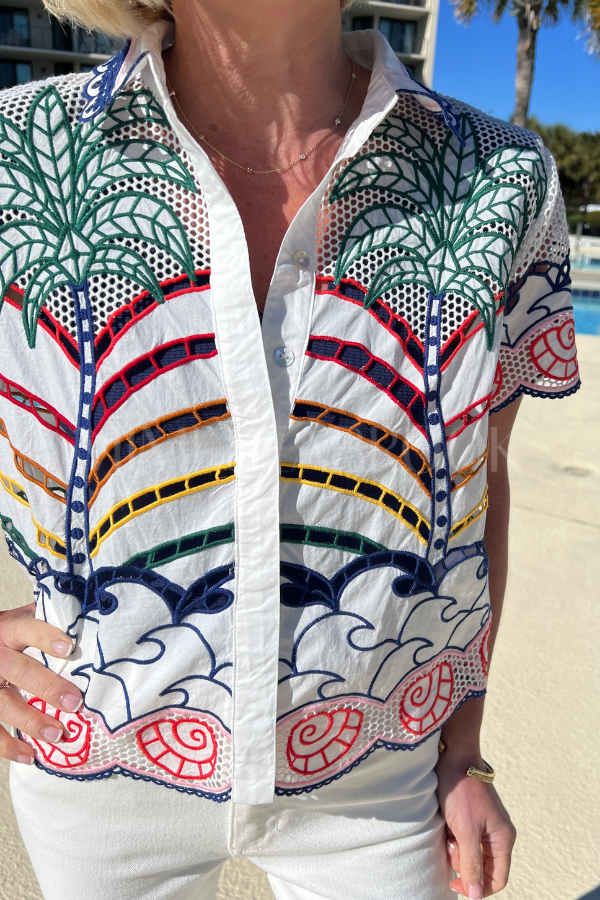 Tropical Graphic Richilieu Shirt by Farm Rio