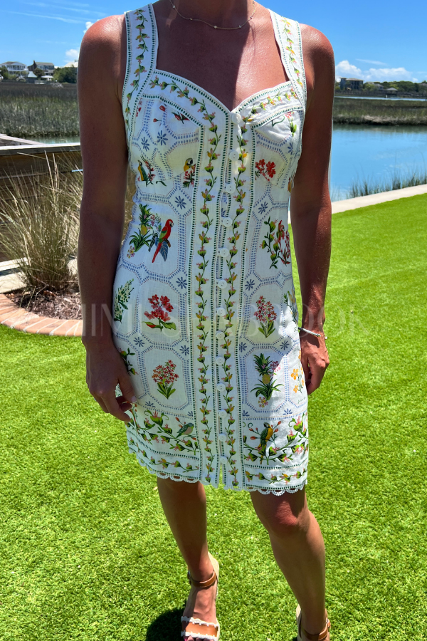 Tropical Porcelain Mini Dress by Farm Rio