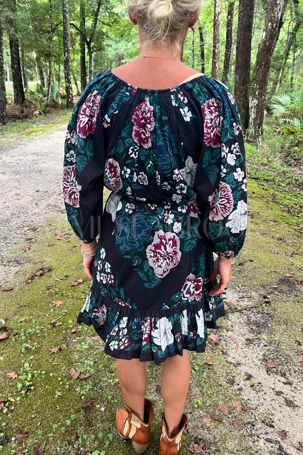 Vittoria Mini Dress, Juliet Ebony Print by Cleobella
