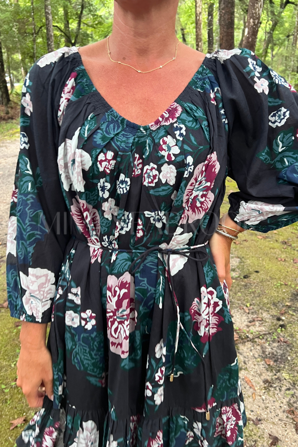 Vittoria Mini Dress, Juliet Ebony Print by Cleobella