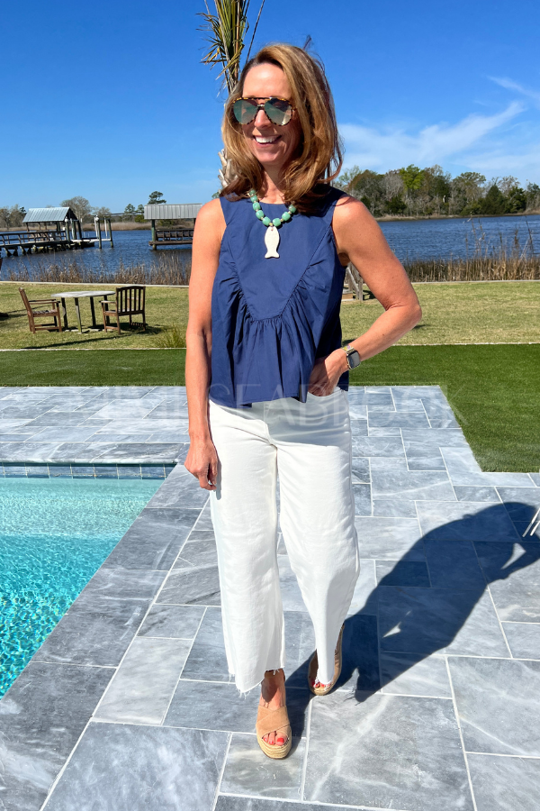 Wellesley top, navy