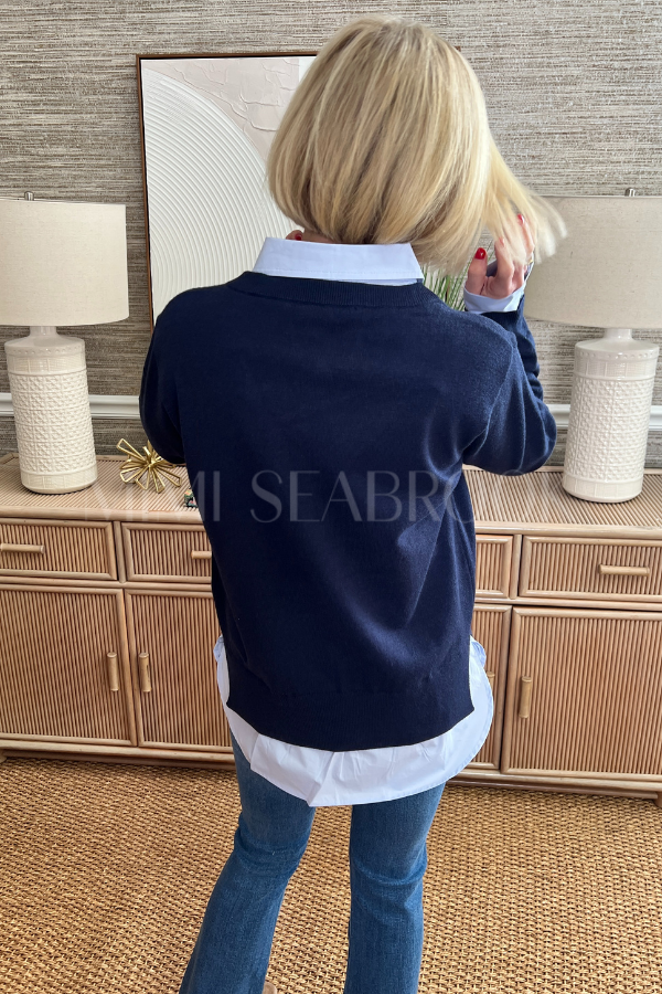 Whelan top, navy/blue