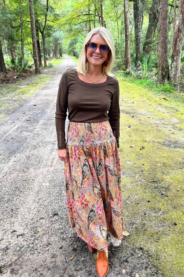 Whitley Skirt, wing print