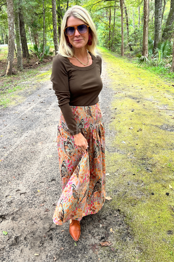 Whitley Skirt, wing print