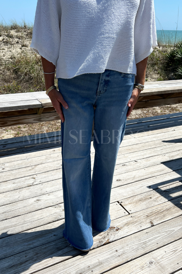 Willow wide leg jeans, medium denim