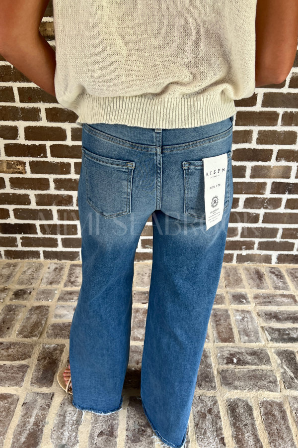 Willow wide leg jeans, medium denim
