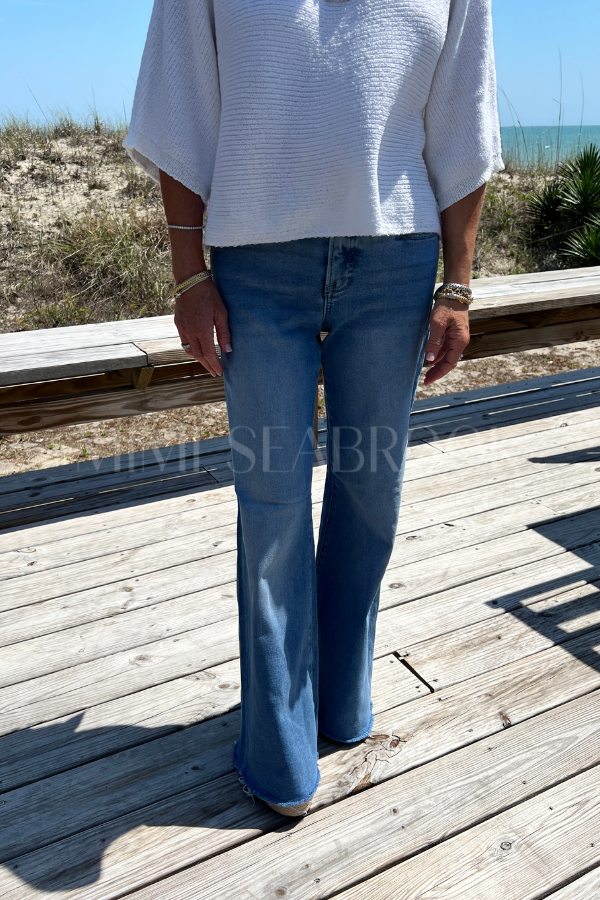 Willow wide leg jeans, medium denim