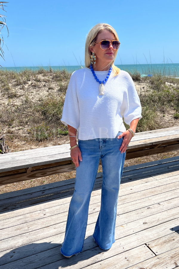 Willow wide leg jeans, medium denim