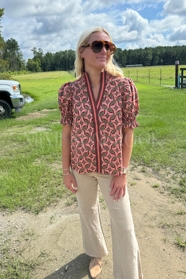 Winona top, terra cotta