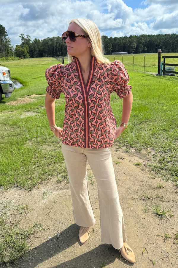 Winona top, terra cotta