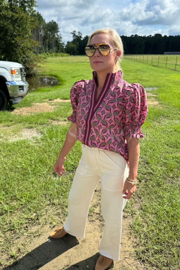 Winona top, wine
