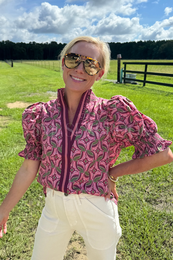 Winona top, wine
