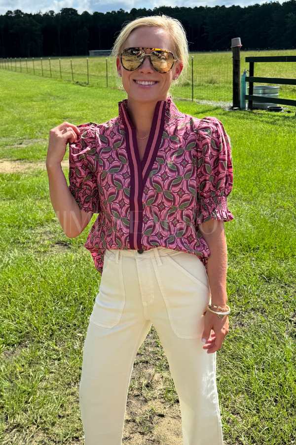Winona top, wine