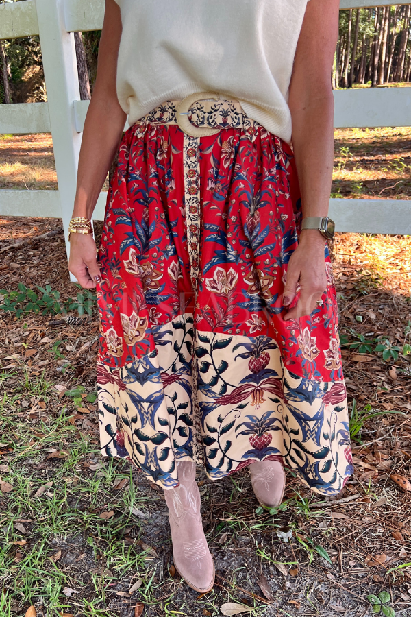 Winter Breeze Midi Skirt by Farm Rio