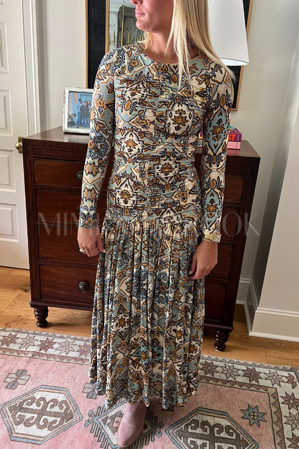 Winter Tapestry Blue Maxi Dress by Farm Rio