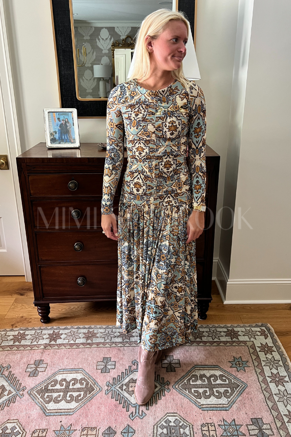 Winter Tapestry Blue Maxi Dress by Farm Rio