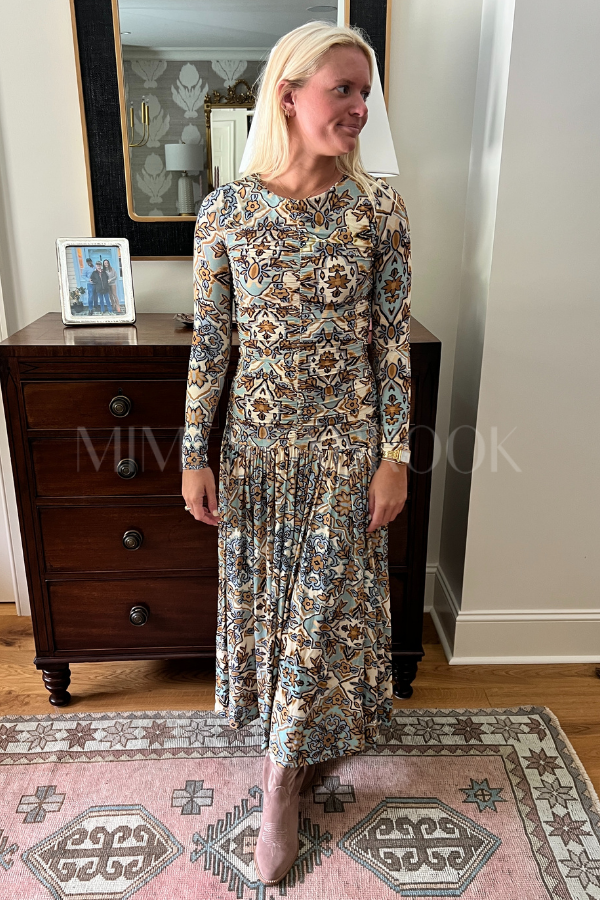 Winter Tapestry Blue Maxi Dress by Farm Rio