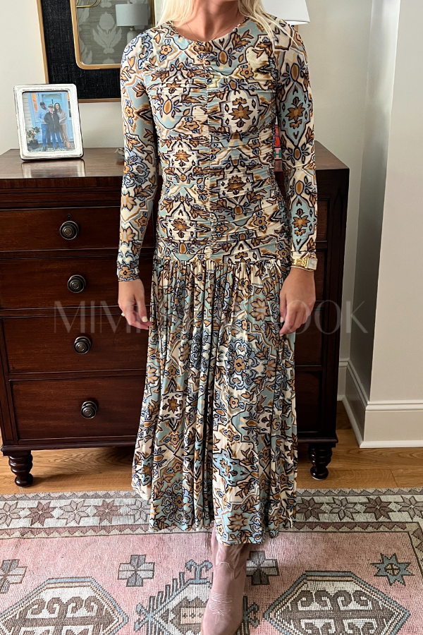 Winter Tapestry Blue Maxi Dress by Farm Rio