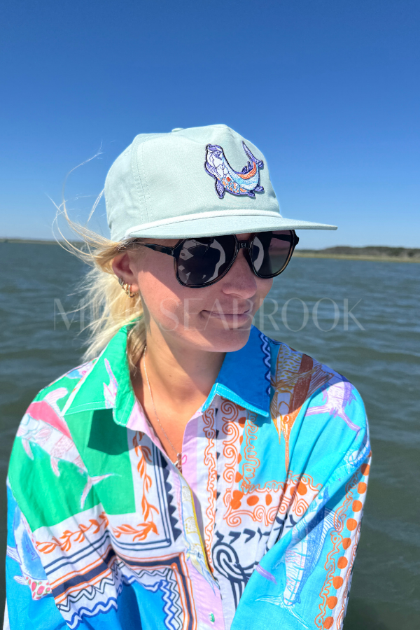 Winyah Hat x King + Pitt, Blue/White Tarpon
