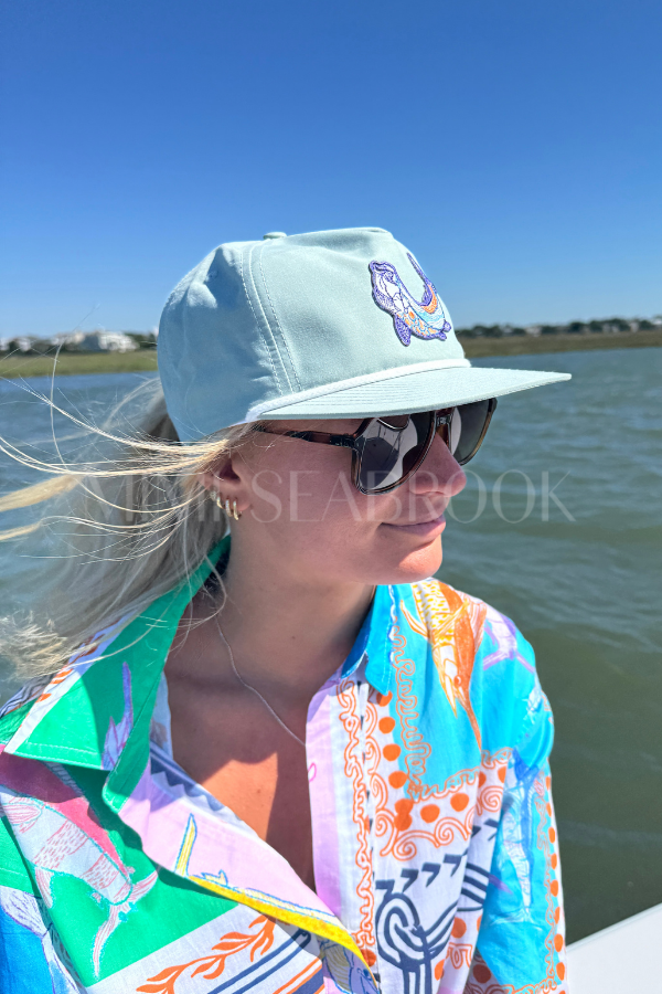 Winyah Hat x King + Pitt, Blue/White Tarpon