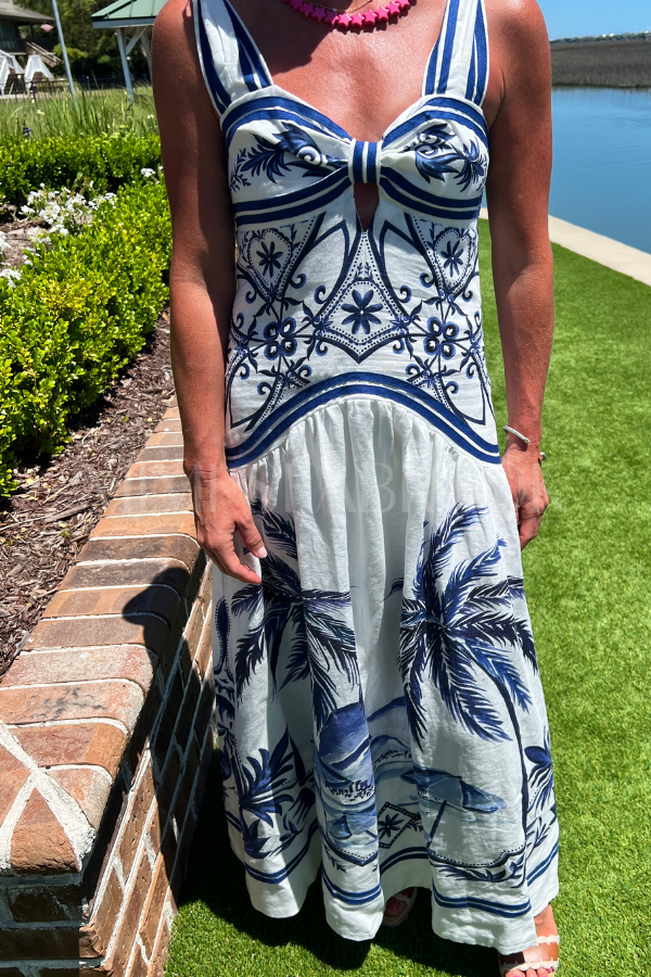 farm rio maxi shirt dress Multicolor Beaches Path Collared Buttoned Maxi Dress