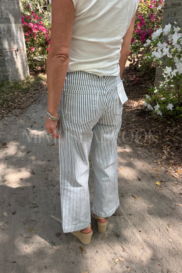 Wyatt stripe High-rise jeans