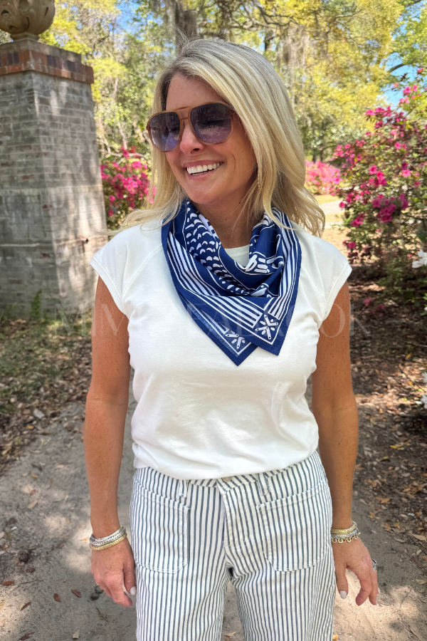 Wyatt stripe High-rise jeans