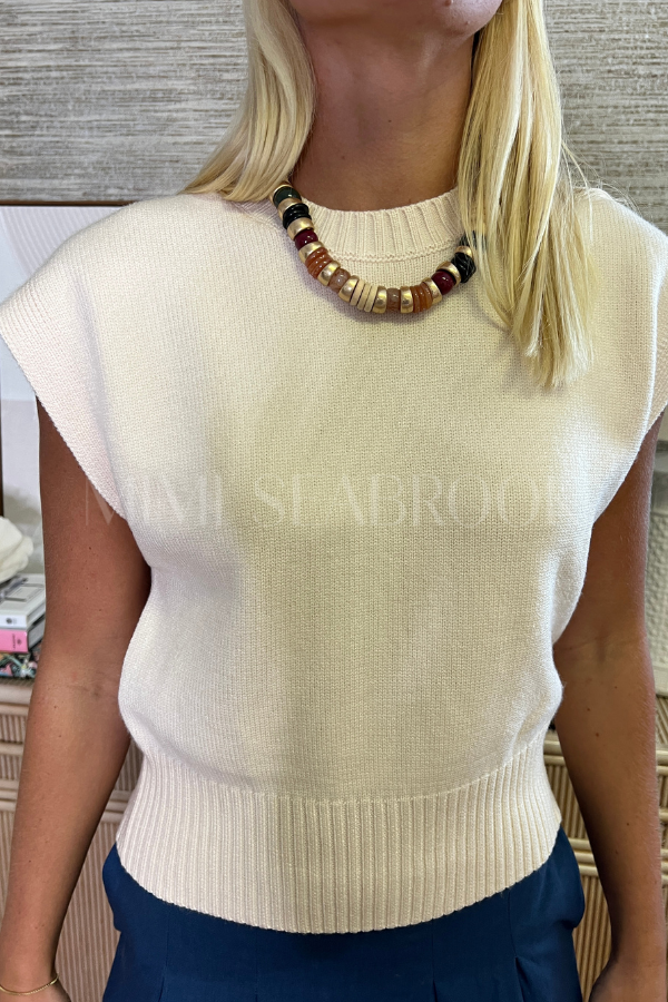 Wynne sweater top, cream