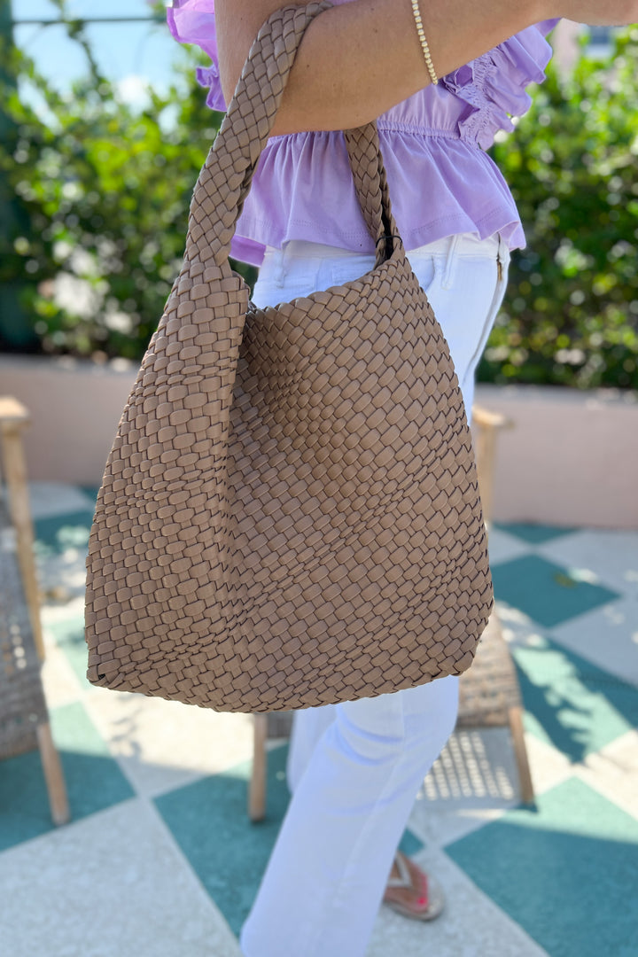 Woven Handbag, taupe